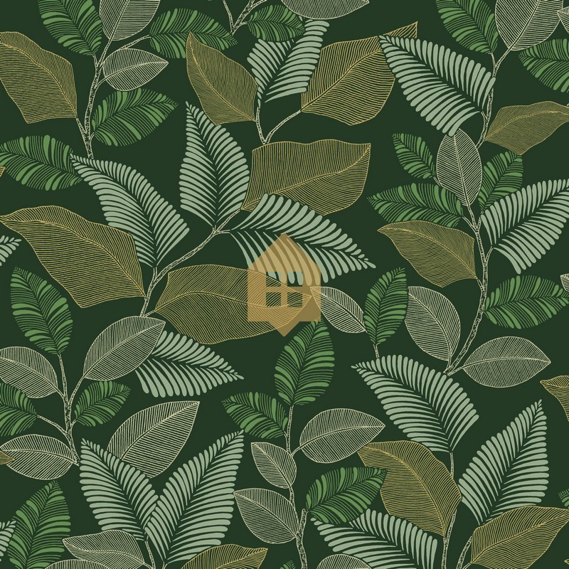 Papel pintado Paraty con diseño de lianas y selva ecuatorial.