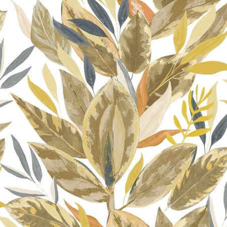 Papel pintado Ficus con diseño de selva detallada e impresión digital.