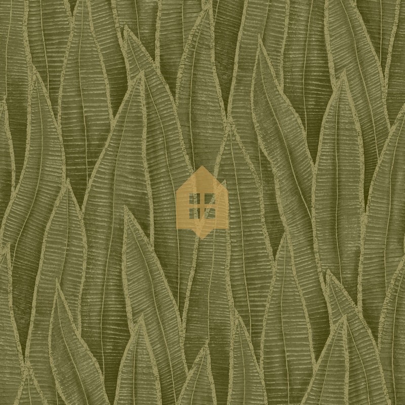 Papel pintado Sansevieria con diseño vertical de hojas exóticas.