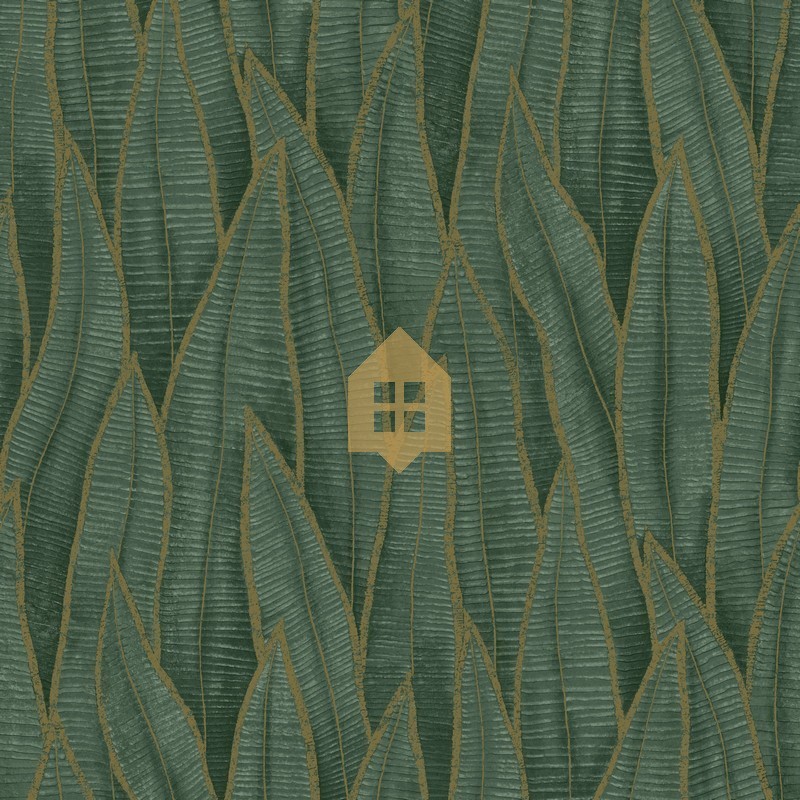 Papel pintado Sansevieria con diseño vertical de hojas exóticas.