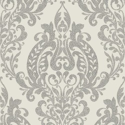 Papel pintado Quintessence con motivo clásico y brillos sutiles.