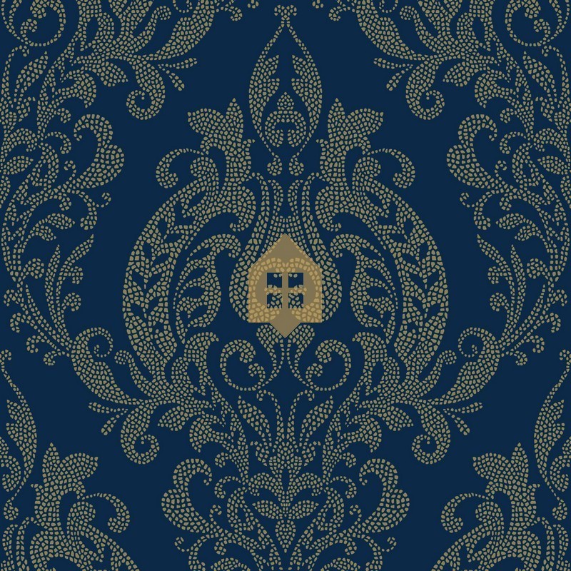 Papel pintado Quintessence con motivo clásico y brillos sutiles.