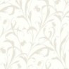 Papel pintado Opaline con diseño de arabescos vegetales y acabado de lujo.