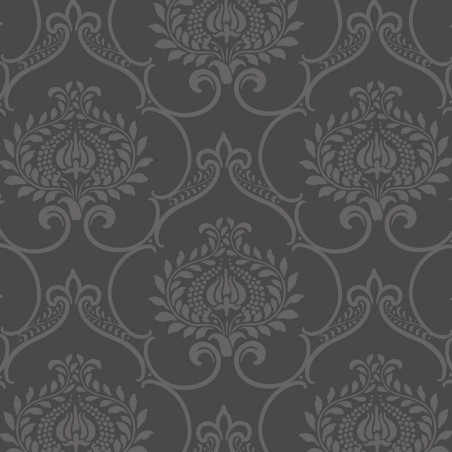 Papel pintado Panache con diseño floral gráfico y estilo retro.
