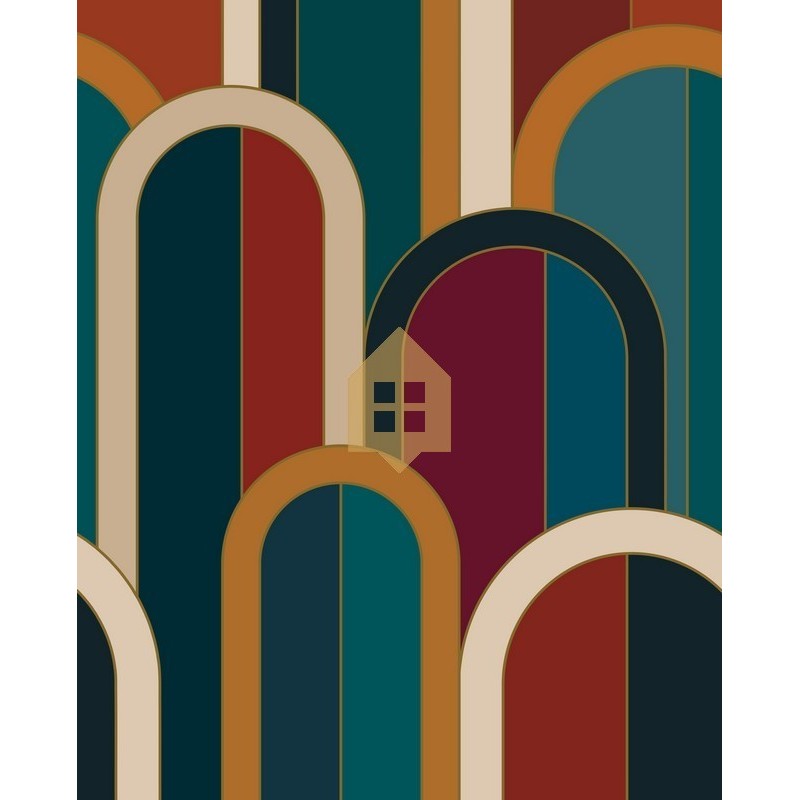 Papel pintado panorámico BARTHELEMY con arcos estilo Art déco.