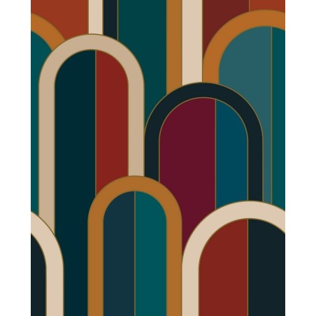 Papel pintado panorámico BARTHELEMY con arcos estilo Art déco.