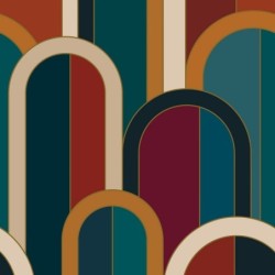 Papel pintado panorámico BARTHELEMY con arcos estilo Art déco.