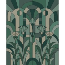 Mural panorámico Eugenie con diseño de vidriera Art déco.