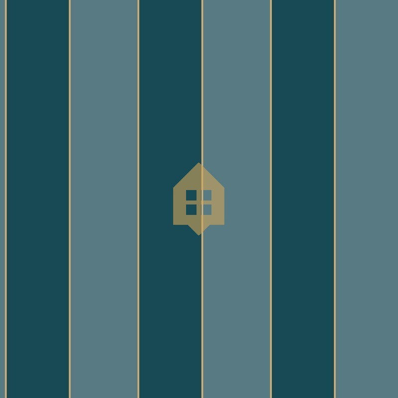 Papel pintado Golden Lines con diseño de rayas finas y detalles metálicos.