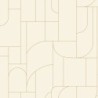 Papel pintado Achille con diseño geométrico Art déco y líneas doradas.