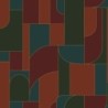 Papel pintado Achille con diseño geométrico Art déco y líneas doradas.