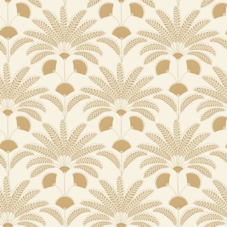 Papel pintado Gisele con diseño de palmeras estilo Art déco.