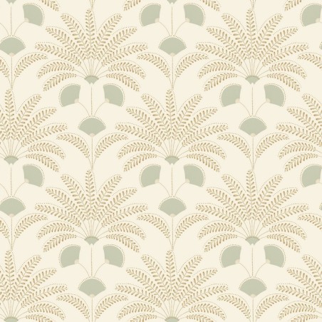 Papel pintado Gisele con diseño de palmeras estilo Art déco.