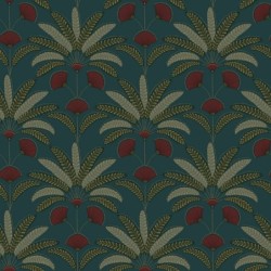 Papel pintado Gisele con diseño de palmeras estilo Art déco.