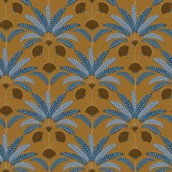 Papel pintado Gisele con diseño de palmeras estilo Art déco.
