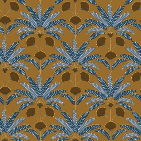 Papel pintado Gisele con diseño de palmeras estilo Art déco.