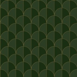 Papel pintado Mariette con diseño de abanicos y acabado nacarado.