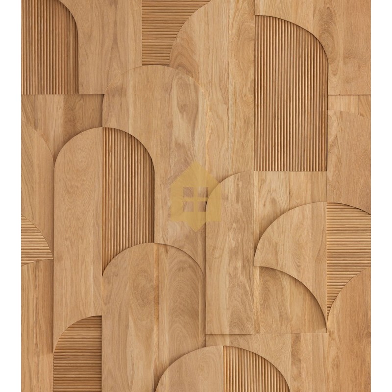 Papel pintado panorámico Tassea con efecto madera fotográfico.