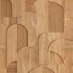 Papel pintado panorámico Tassea con efecto madera fotográfico.