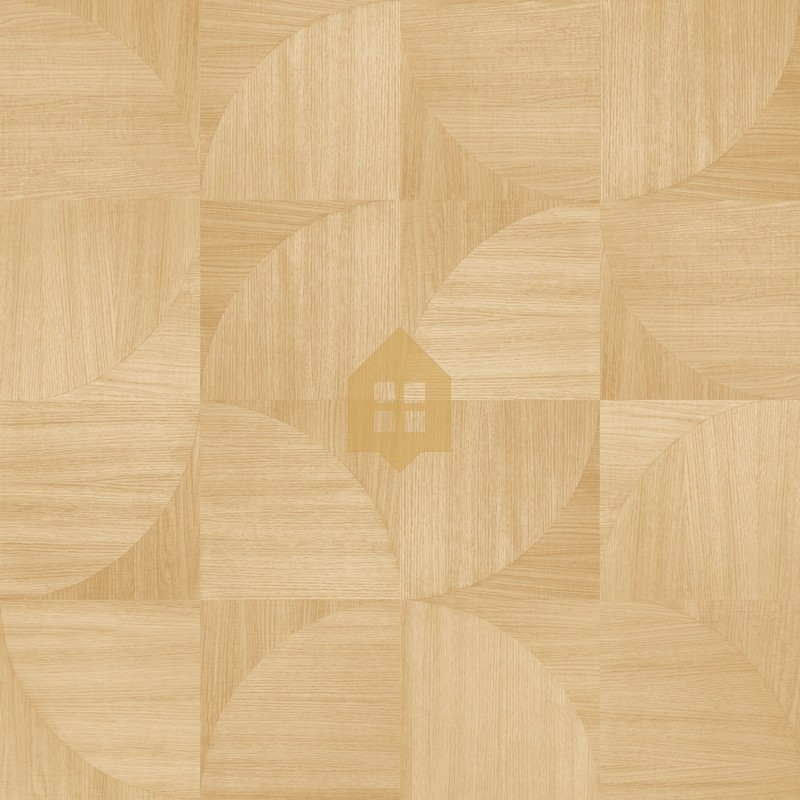 Papel pintado Structura con diseño geométrico de marquetería.