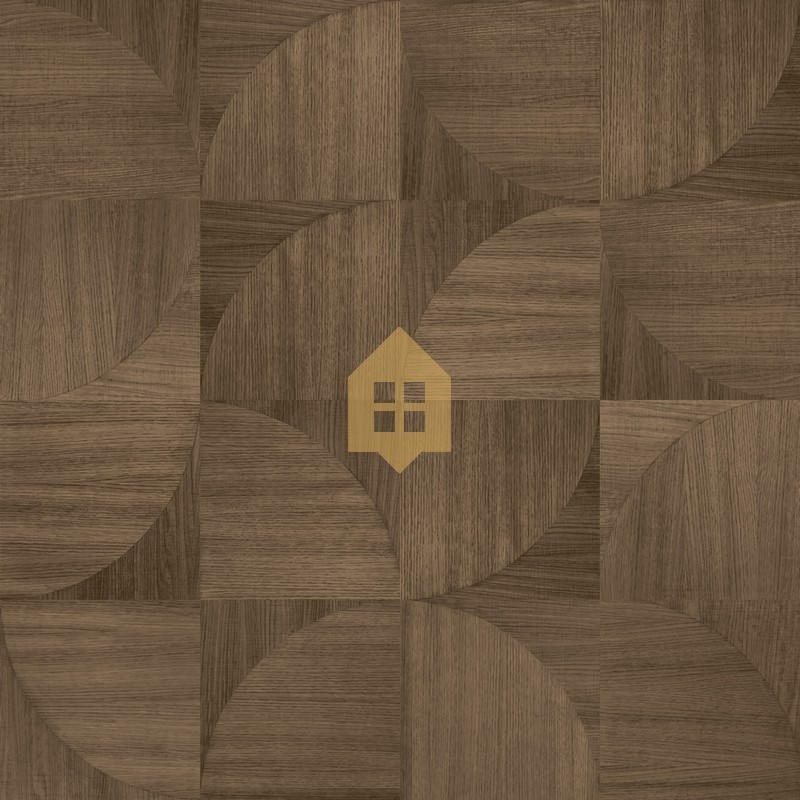 Papel pintado Structura con diseño geométrico de marquetería.