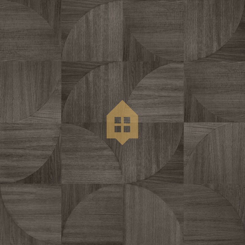 Papel pintado Structura con diseño geométrico de marquetería.