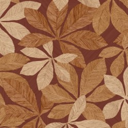Papel pintado Lignaria con diseño vegetal y textura de madera.
