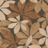 Papel pintado Lignaria con diseño vegetal y textura de madera.