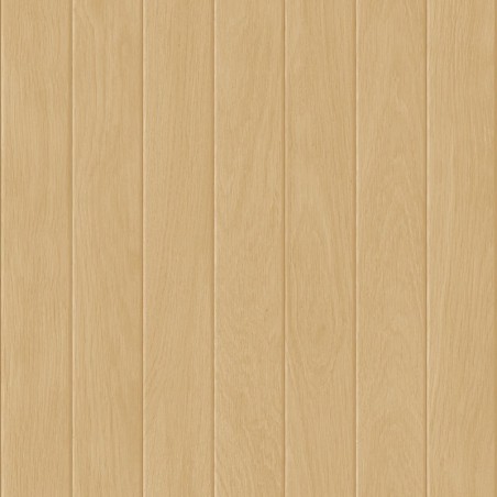 Papel pintado Essentia con diseño de paneles de madera clásicos.