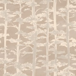 Papel pintado Ame con diseño de árboles en tinta china y acabado seda.