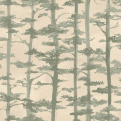 Papel pintado Ame con diseño de árboles en tinta china y acabado seda.