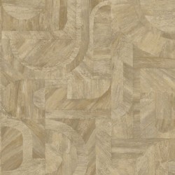 Papel pintado Intarsia con diseño de mosaico de hojas naturales.