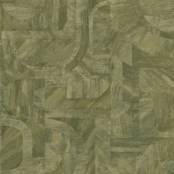 Papel pintado Intarsia con diseño de mosaico de hojas naturales.