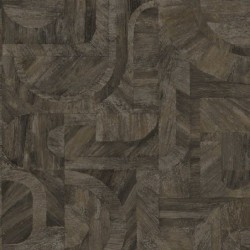 Papel pintado Intarsia con diseño de mosaico de hojas naturales.