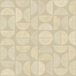 Papel pintado Dualis con diseño geométrico de semicírculos de rafia.