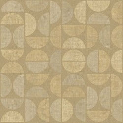 Papel pintado Dualis con diseño geométrico de semicírculos de rafia.