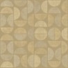 Papel pintado Dualis con diseño geométrico de semicírculos de rafia.