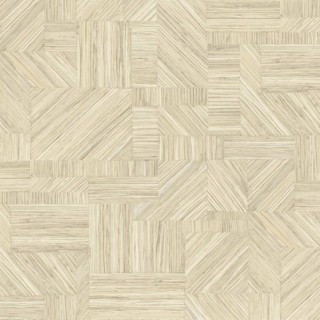 Papel pintado Imbrication con diseño geométrico de paja entrelazada.
