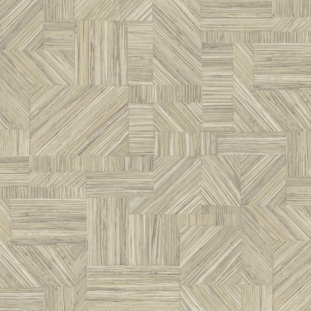 Papel pintado Imbrication con diseño geométrico de paja entrelazada.