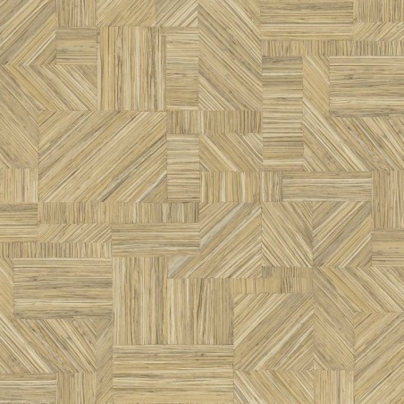 Papel pintado Imbrication con diseño geométrico de paja entrelazada.