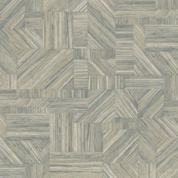 Papel pintado Imbrication con diseño geométrico de paja entrelazada.