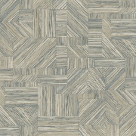 Papel pintado Imbrication con diseño geométrico de paja entrelazada.