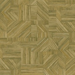 Papel pintado Imbrication con diseño geométrico de paja entrelazada.