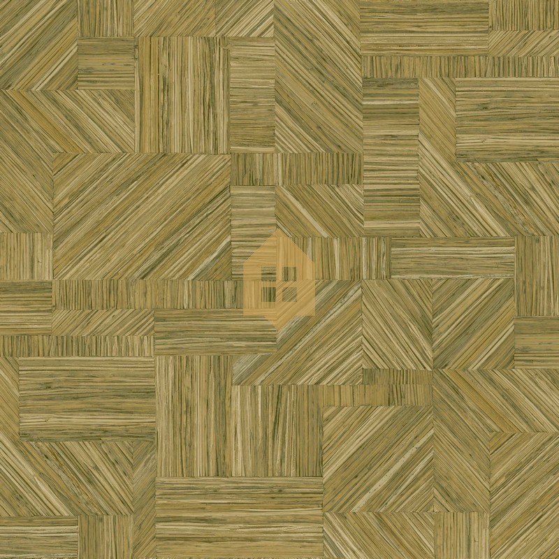 Papel pintado Imbrication con diseño geométrico de paja entrelazada.