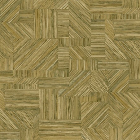Papel pintado Imbrication con diseño geométrico de paja entrelazada.