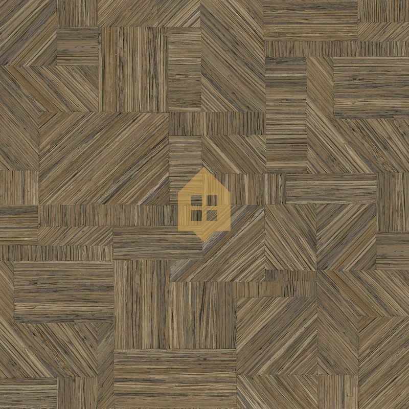 Papel pintado Imbrication con diseño geométrico de paja entrelazada.