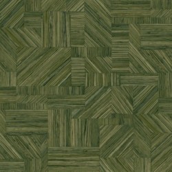 Papel pintado Imbrication con diseño geométrico de paja entrelazada.