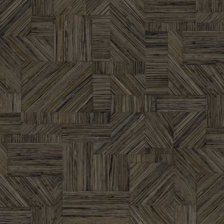 Papel pintado Imbrication con diseño geométrico de paja entrelazada.