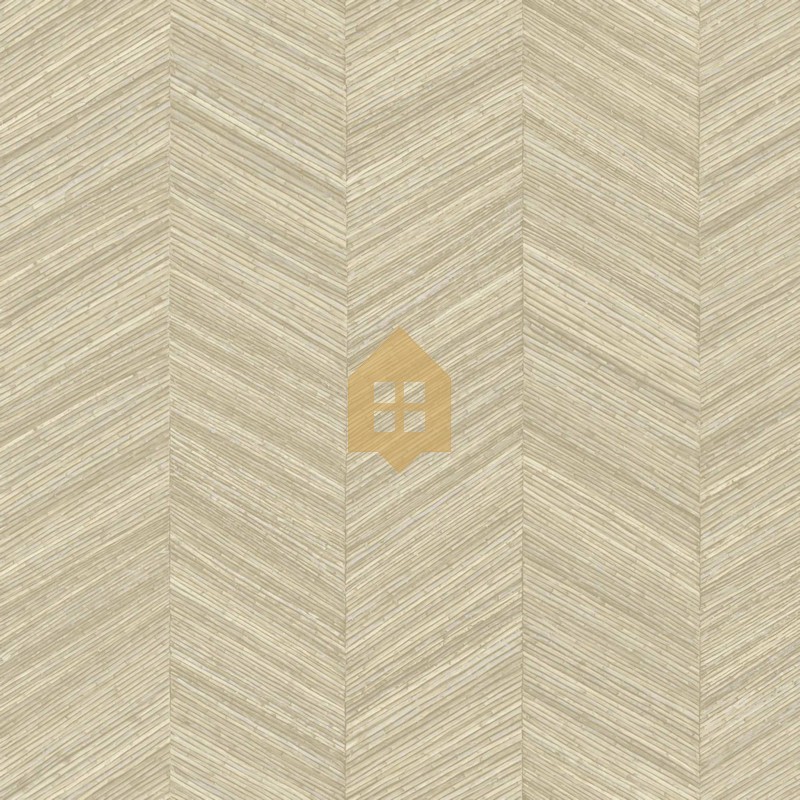Papel pintado Ocotea con diseño de espiga efecto varas de madera.