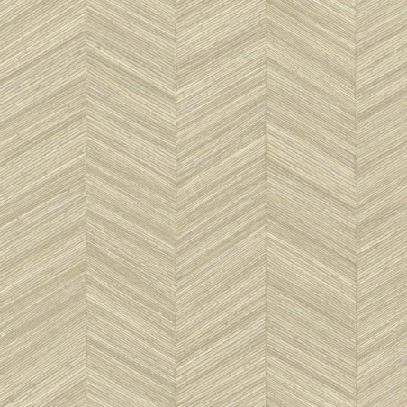 Papel pintado Ocotea con diseño de espiga efecto varas de madera.